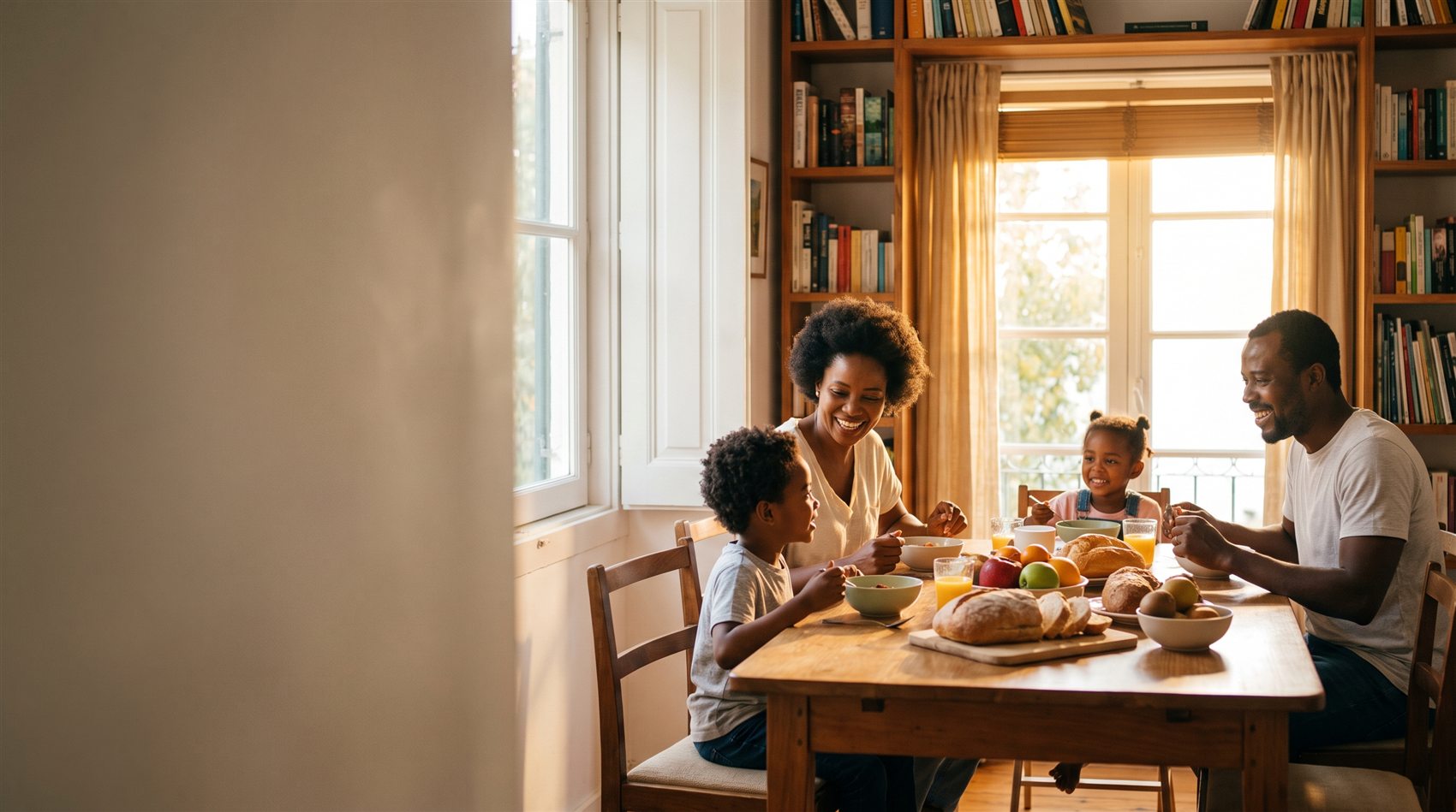 Família angolana à mesa