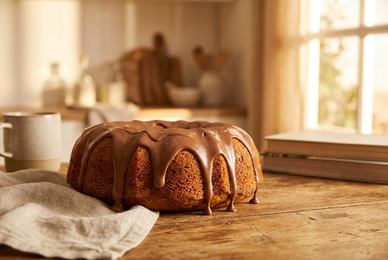 Bolo de Cenoura com Cobertura de Chocolate