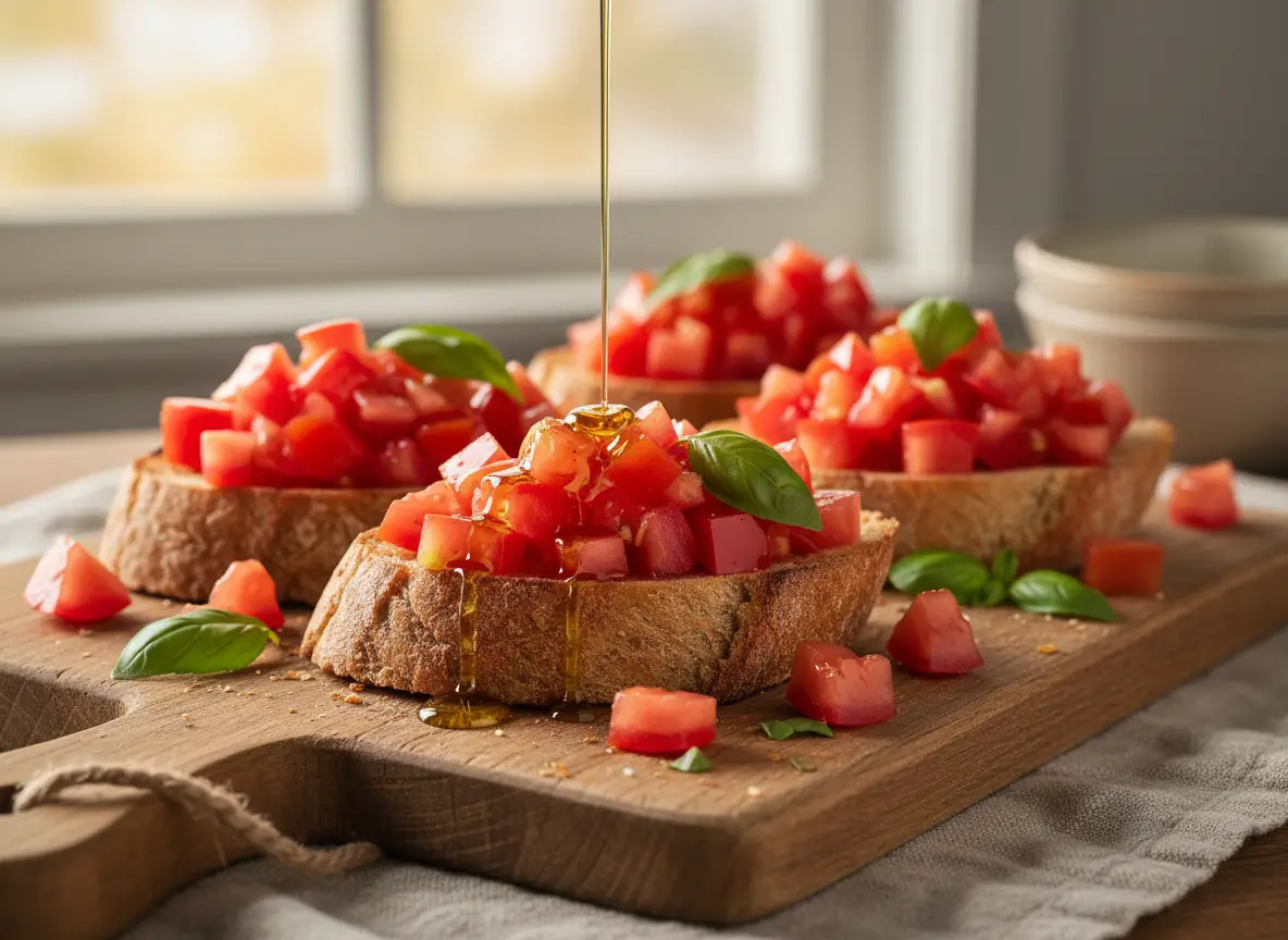 Bruschetta de Tomate e Manjericão