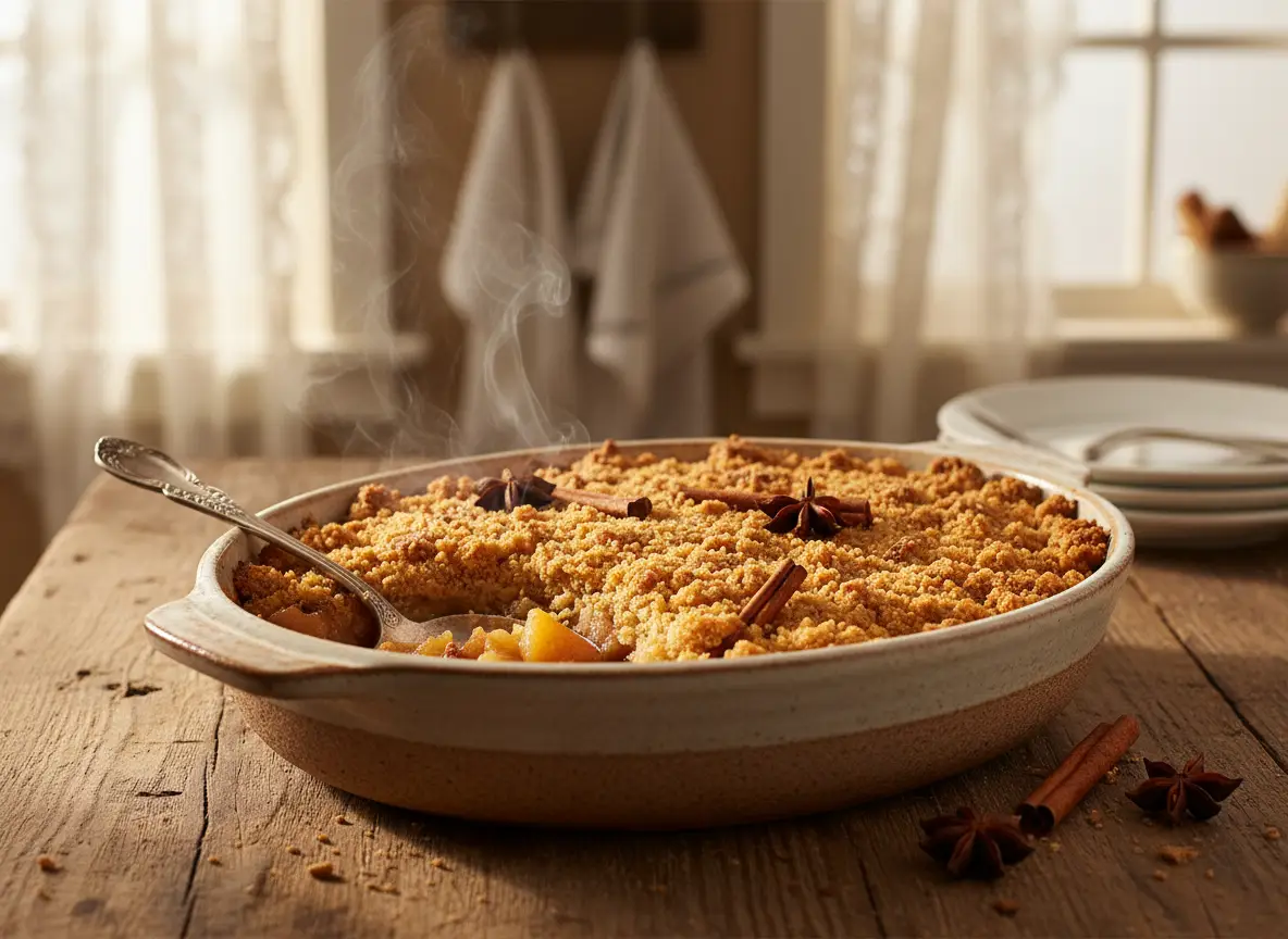 Crumble de Maçã com Biscoitos Areados