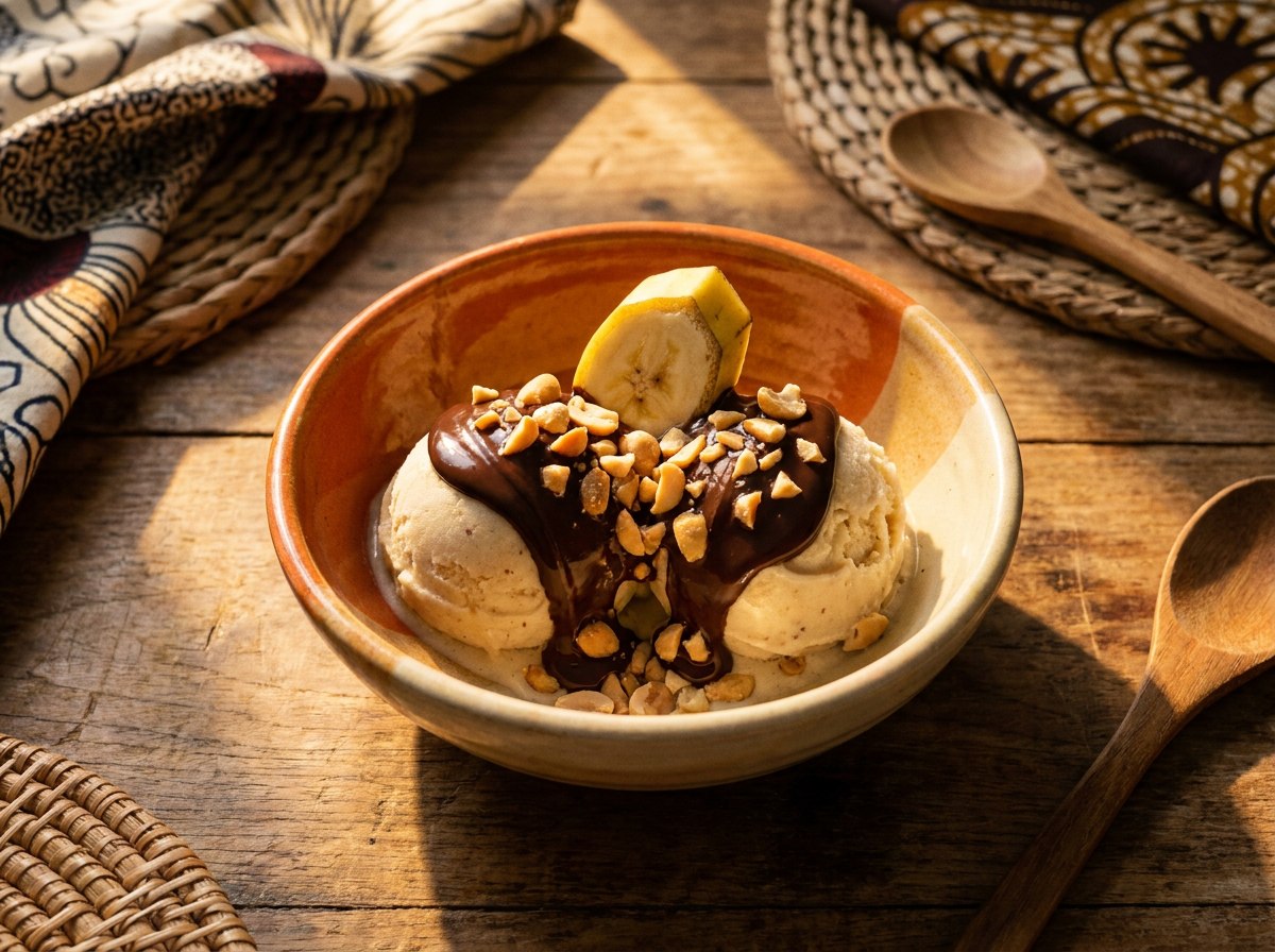 Gelado de Banana e Chocolate