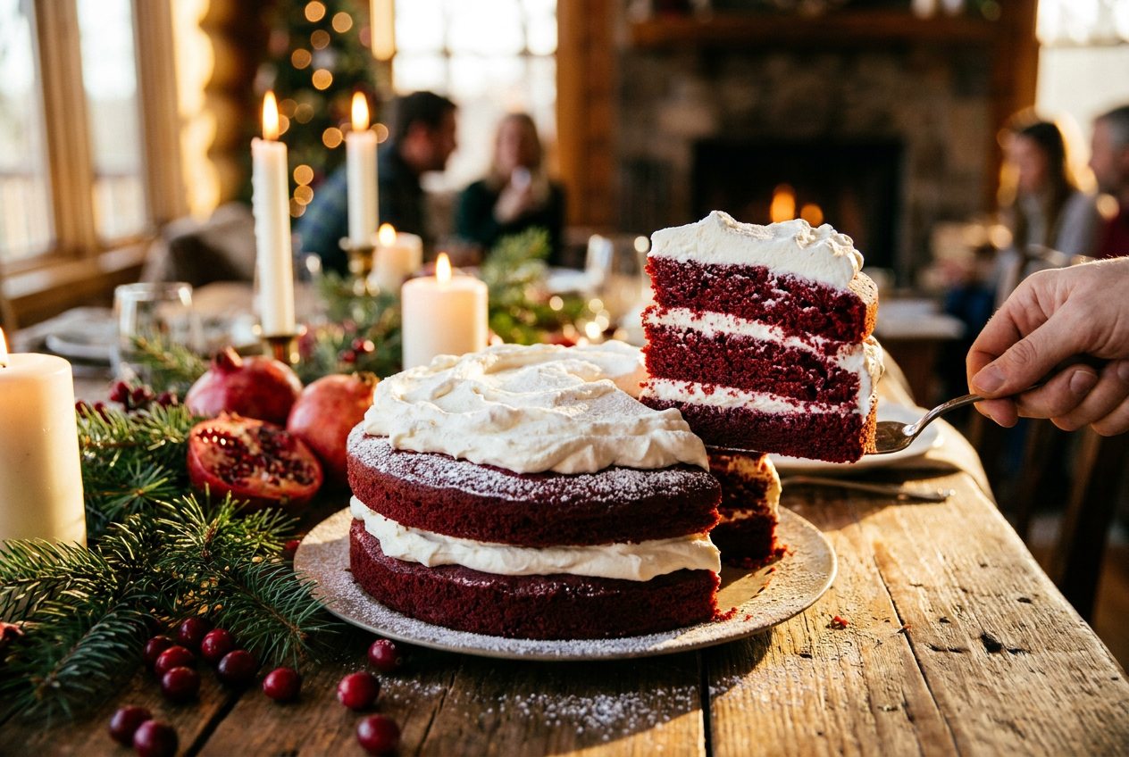 Red Velvet de Festa com Chantilly