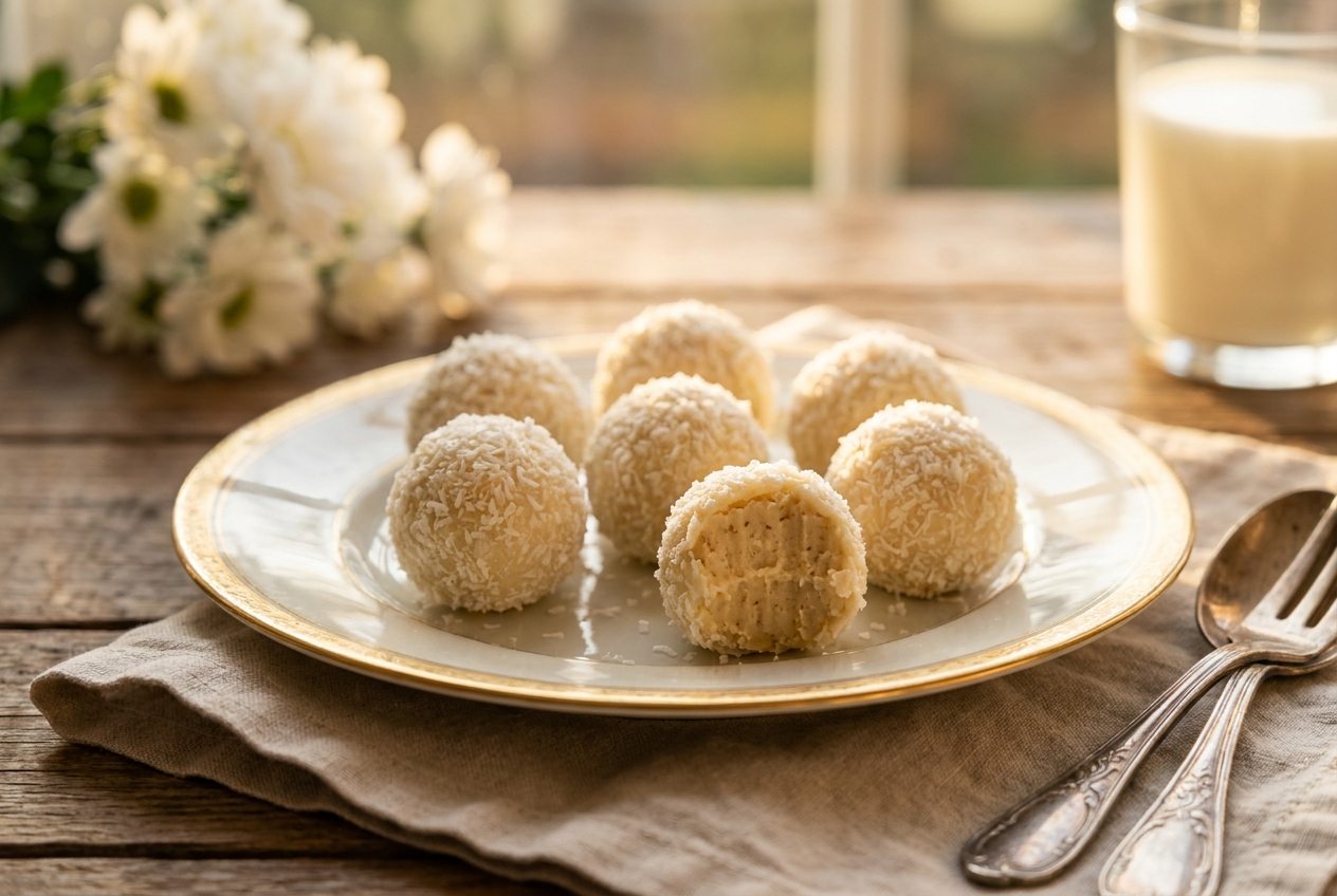 Trufas de Chocolate Branco e Coco