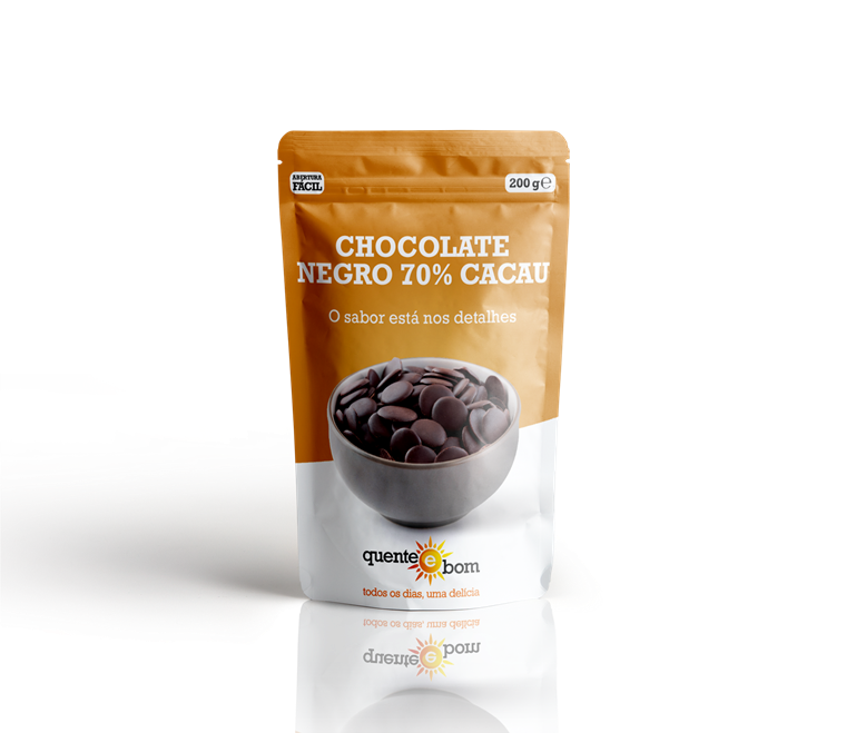 Chocolate Negro 70% Cacau — Quente e Bom